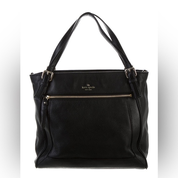 Kate Spade New York Cobble Hill Peters Pebbled Black Leather Women’s Travel Tote - Picture 16 of 16